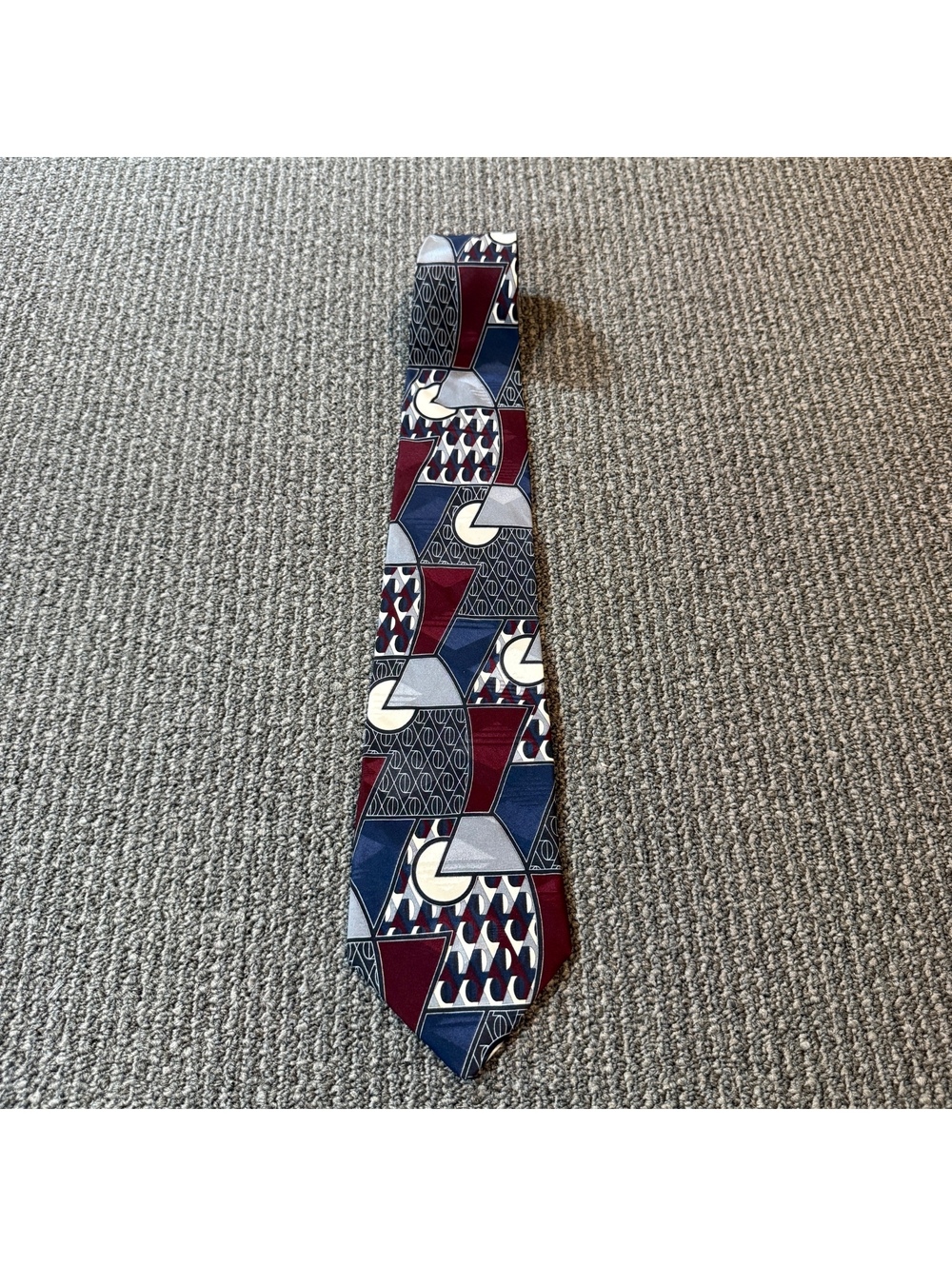Gianfranco Ruffini 100% Italian Silk Geometric Tie abstract Retro Art Deco